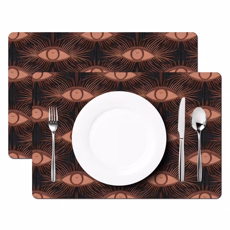 Boheems - Oog - Bruin Placemat vinyl groot 368 -zzsfeer2_Kitchenyeah-website