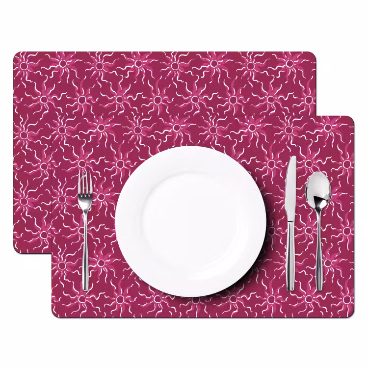Bohemian - Zon - Magenta Placemat vinyl groot 368 -zzsfeer2_Kitchenyeah-website