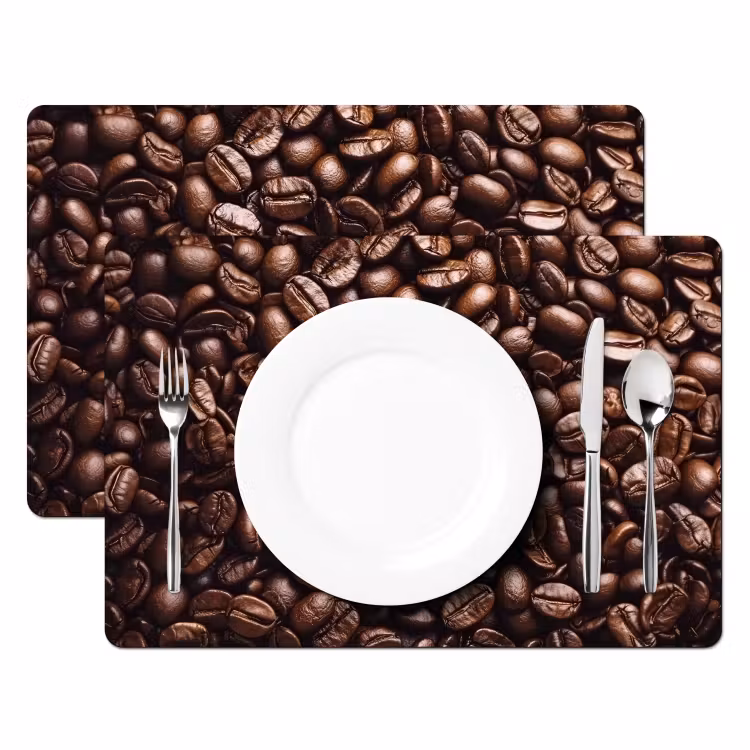 Bonen - Close-up - Donkerbruin Placemat vinyl groot -zzsfeer2_Kitchenyeah-website