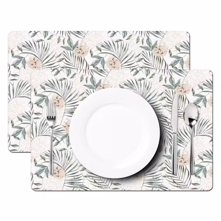 Boho - Jungle - Bloemen - Bladeren Placemat vinyl groot -zzsfeer2_Kitchenyeah-website