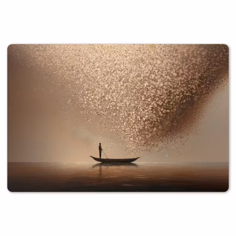 Bootje - Blaadjes - Goud - Water Placemat vinyl groot -zzsfeer1_Kitchenyeah-website