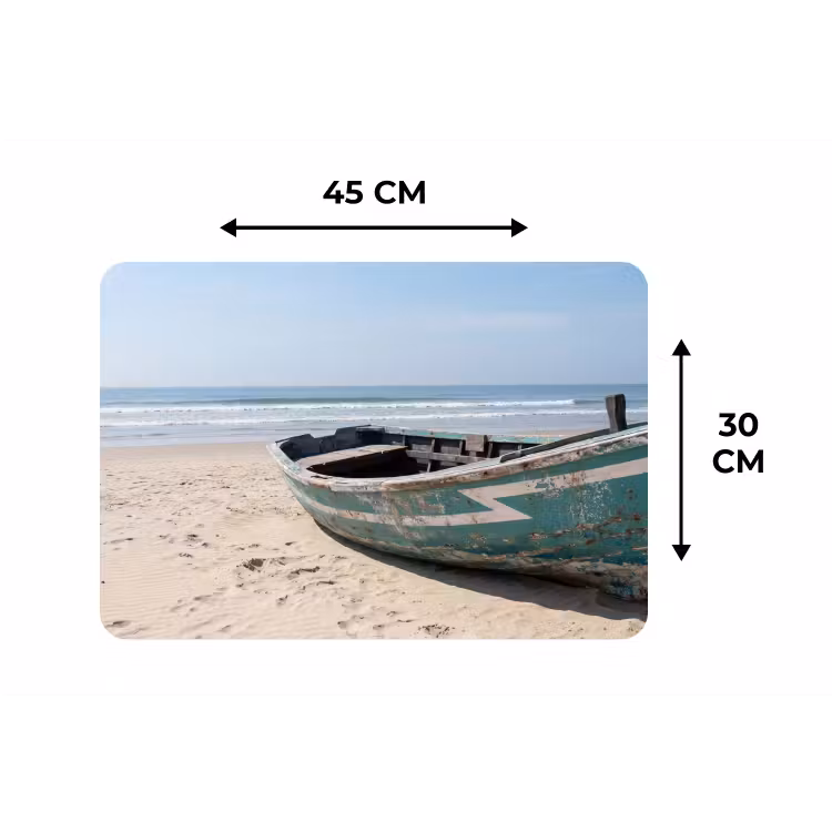 Boot - Zandstrand - Zee Placemat vinyl groot -specs