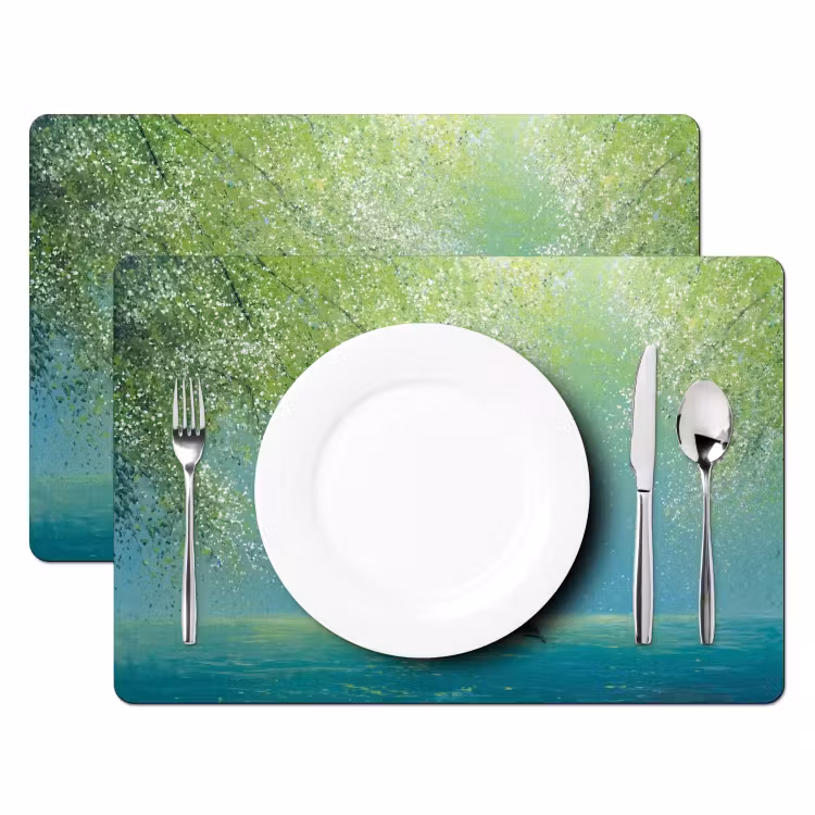 Bootje - Water - Bladeren - Bloesems Placemat vinyl groot -zzsfeer2_Kitchenyeah-website