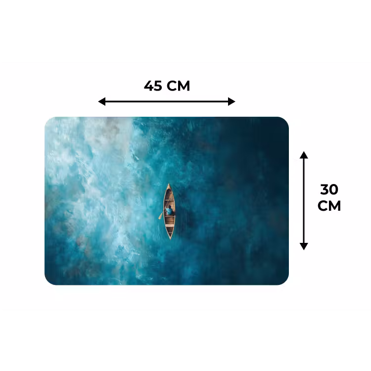 Bootje - Water - Blauw Placemat vinyl groot -specs