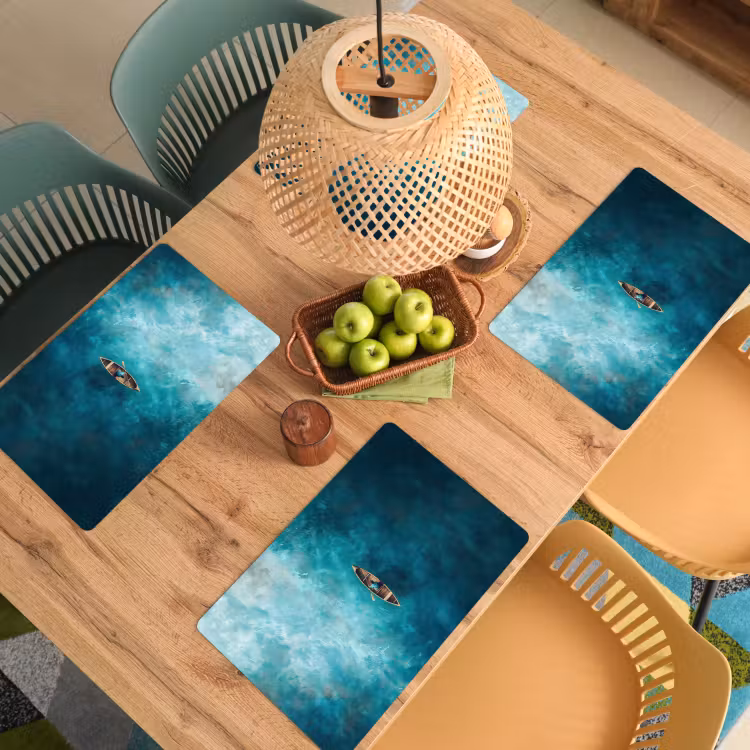 Bootje - Water - Blauw Placemat vinyl groot -zzsfeer5_Kitchenyeah-website