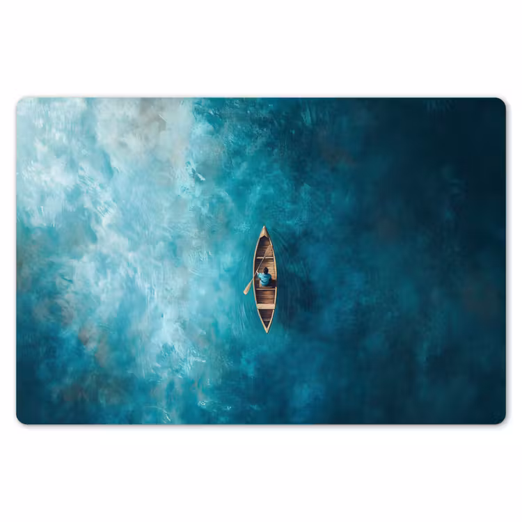 Bootje - Water - Blauw Placemat vinyl groot -zzsfeer1_Kitchenyeah-website