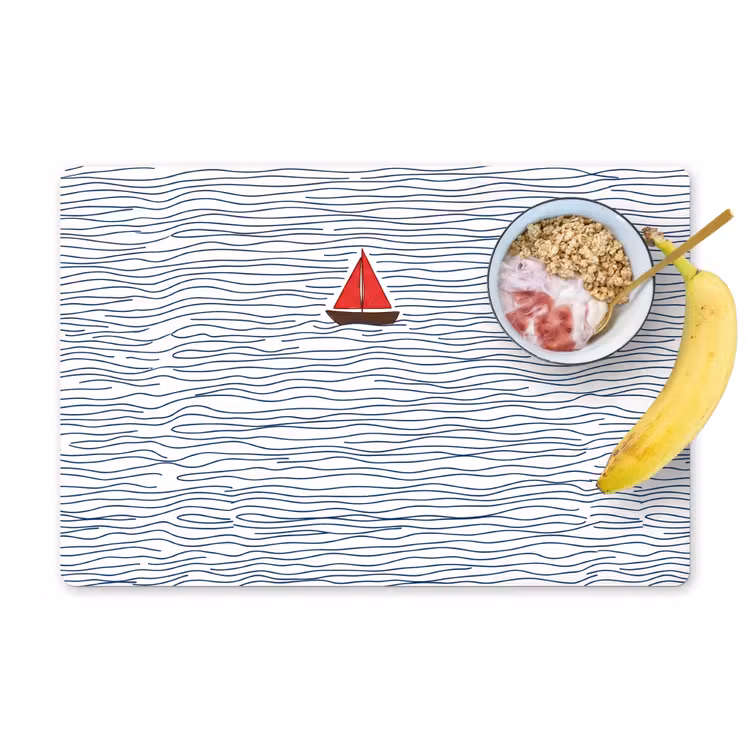 Boot - Water - Rood - Illustratie - Minimalistisch Placemat vinyl groot -zzzproduct_Kitchenyeah-website