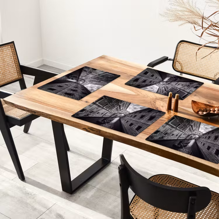 Boot - Waterweg - Stad - Zwart-wit - Architectuur Placemat vinyl groot -zzsfeer4_Kitchenyeah-website