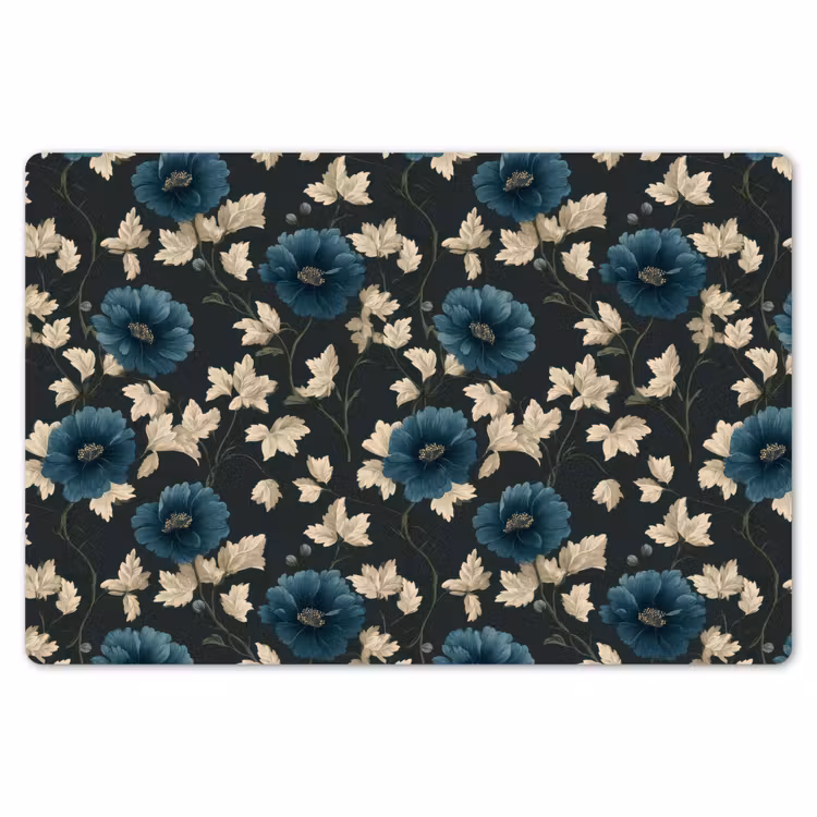 Botanisch - Bloemen - Blauw Placemat vinyl groot 368 -zzsfeer1_Kitchenyeah-website