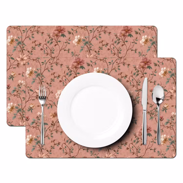 Botanisch - Bloemen - Roze Placemat vinyl groot 368 -zzsfeer2_Kitchenyeah-website