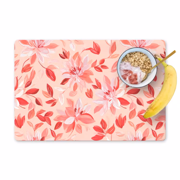 Botanisch - Bloemen - Rood Placemat vinyl groot 368 -zzzproduct_Kitchenyeah-website