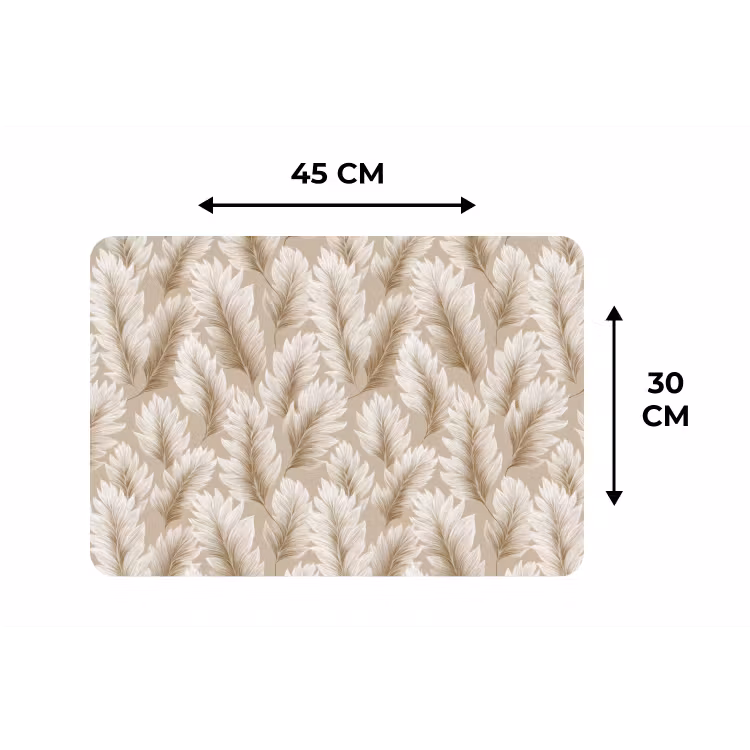 Botanisch - Patroon - Beige Placemat vinyl groot 368 -specs