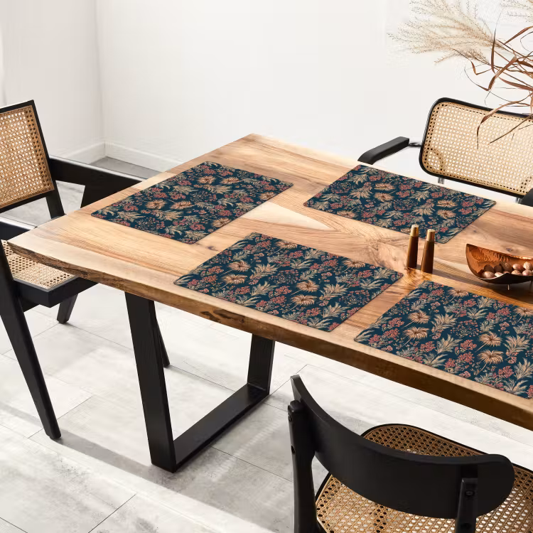 Botanisch - Patroon - Blauw Placemat vinyl groot 368 -zzsfeer4_Kitchenyeah-website