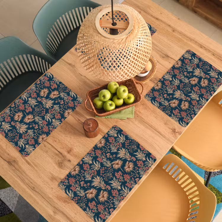 Botanisch - Patroon - Blauw Placemat vinyl groot 368 -zzsfeer5_Kitchenyeah-website