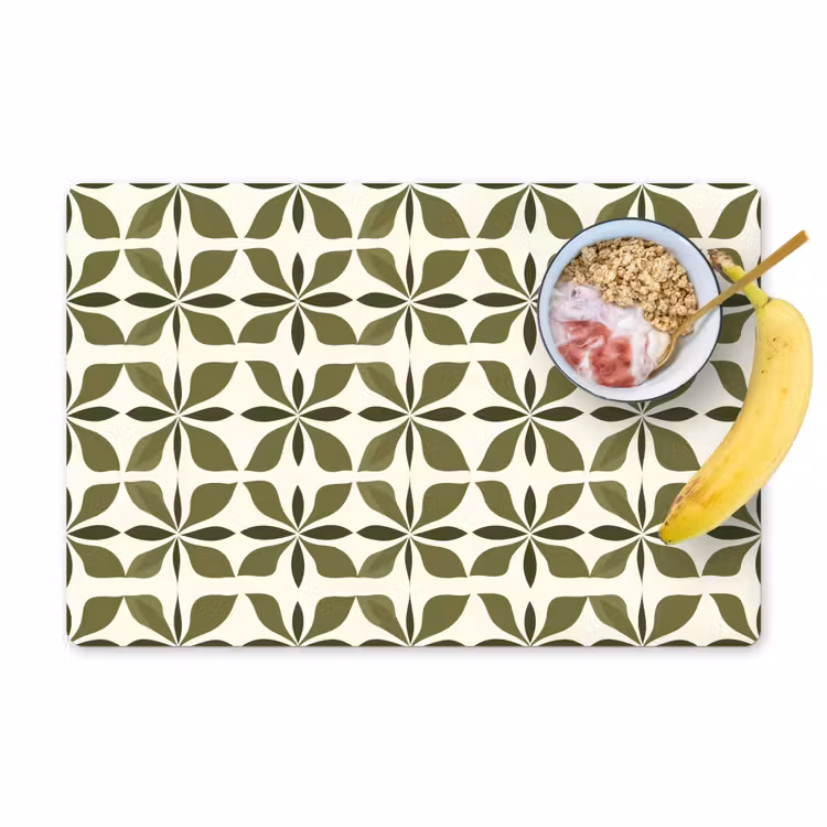 Botanisch - Retro - Groen Placemat vinyl groot 368 -zzzproduct_Kitchenyeah-website