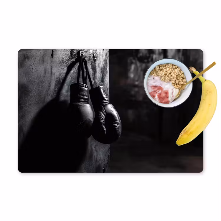 Bokshandschoenen - Muur - Duister - Zwart Placemat vinyl groot -zzzproduct_Kitchenyeah-website