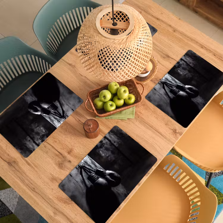 Bokshandschoenen - Muur - Duister - Zwart Placemat vinyl groot -zzsfeer5_Kitchenyeah-website