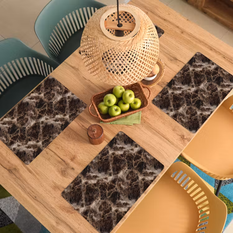 Bruin - Goud - Marmer Placemat vinyl groot 368 -zzsfeer5_Kitchenyeah-website
