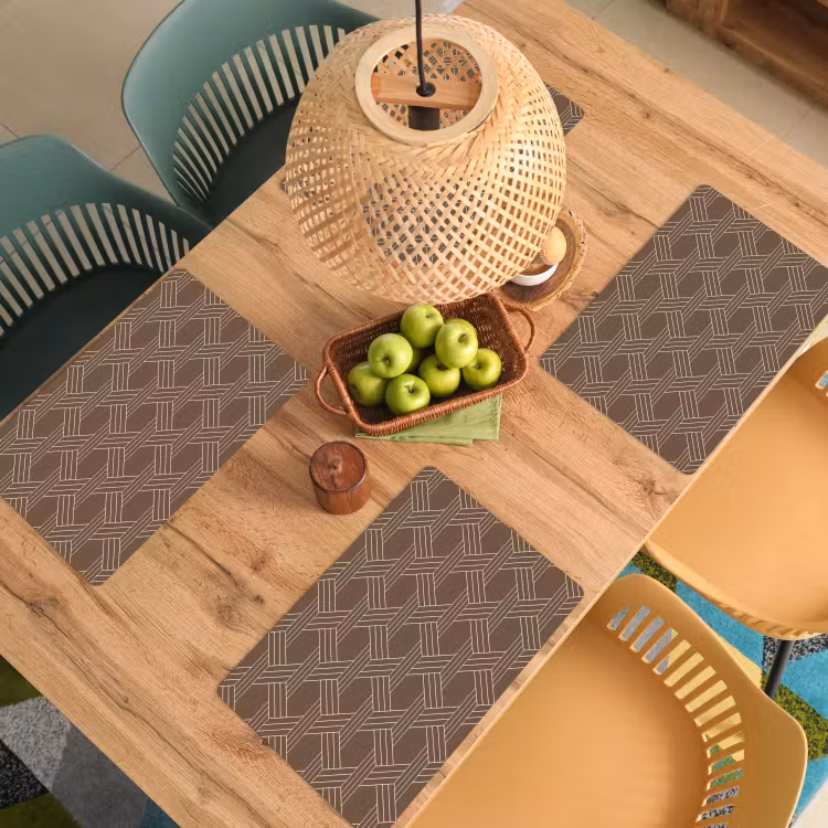 Bruin - Lijnen - Patroon Placemat vinyl groot 368 -zzsfeer5_Kitchenyeah-website