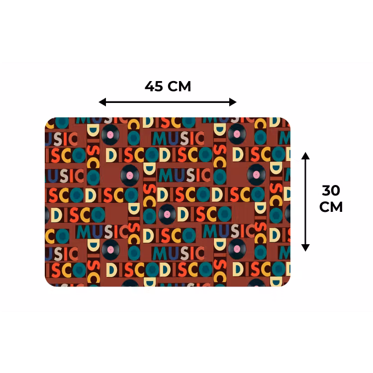 Bruin - Retro - Disco - Patroon Placemat vinyl groot 368 -specs