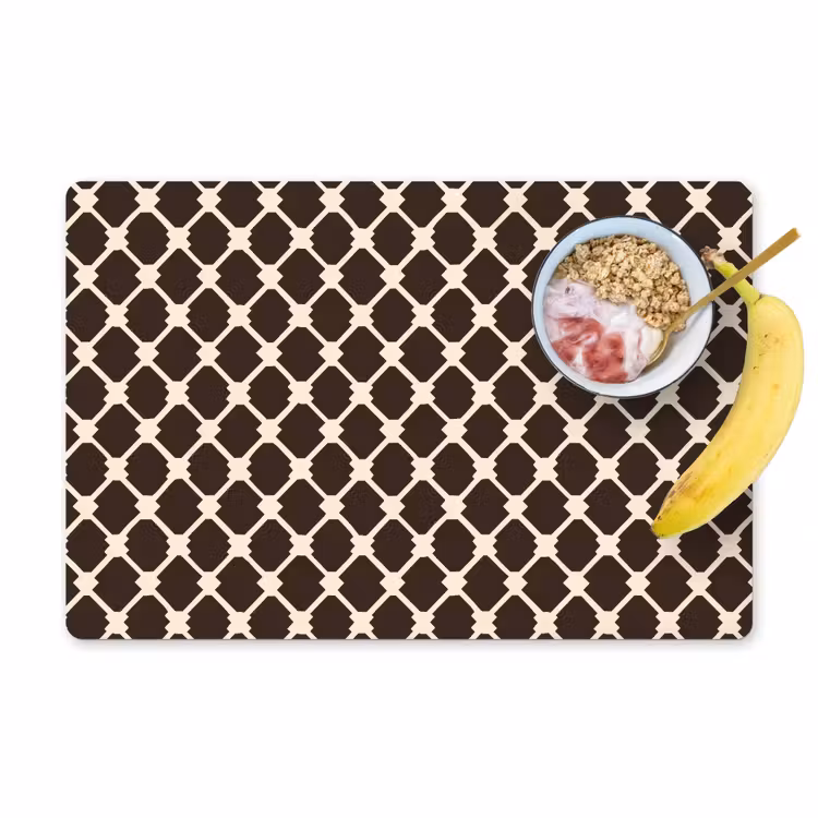 Bruin - Ruitpatroon - Geometrisch Placemat vinyl groot 368 -zzzproduct_Kitchenyeah-website