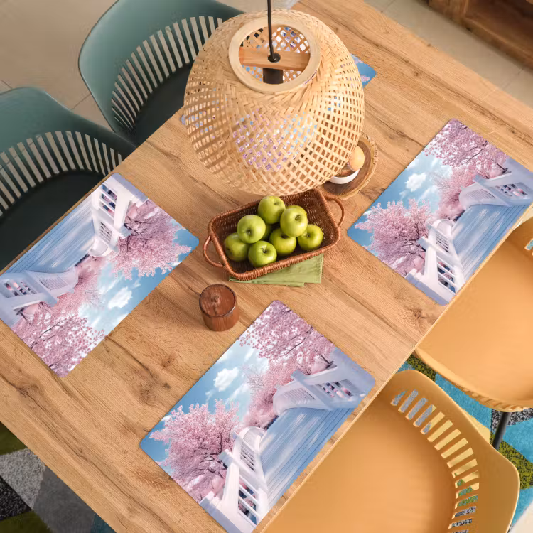 Brug - Kersenbomen - Wit Placemat vinyl groot -zzsfeer5_Kitchenyeah-website