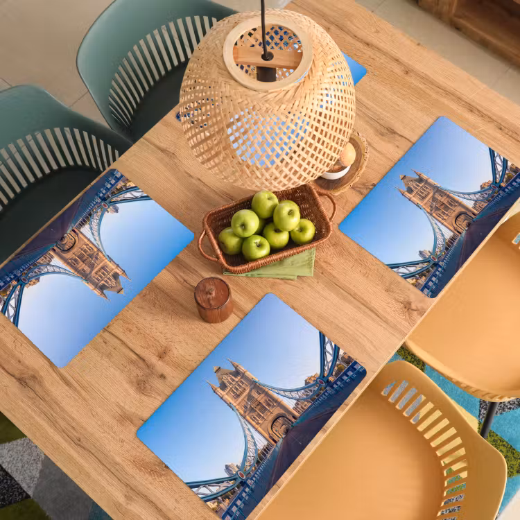 Brug - Toren - Architectuur - Klassiek - Blauw Placemat vinyl groot -zzsfeer5_Kitchenyeah-website