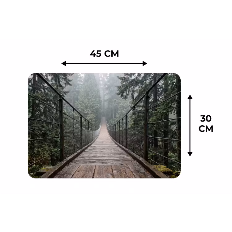 Brug - Bos - Mist - Natuur Placemat vinyl groot -specs