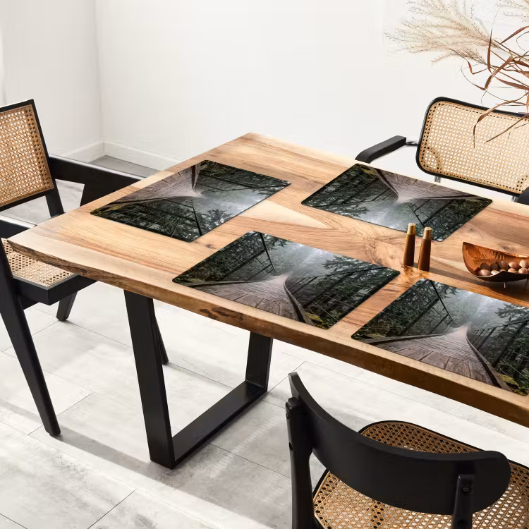 Brug - Bos - Mist - Natuur Placemat vinyl groot -zzsfeer4_Kitchenyeah-website