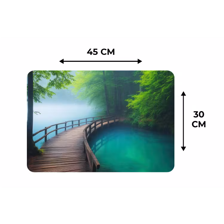 Brug - Water - Rivier - Bos Placemat vinyl groot -specs
