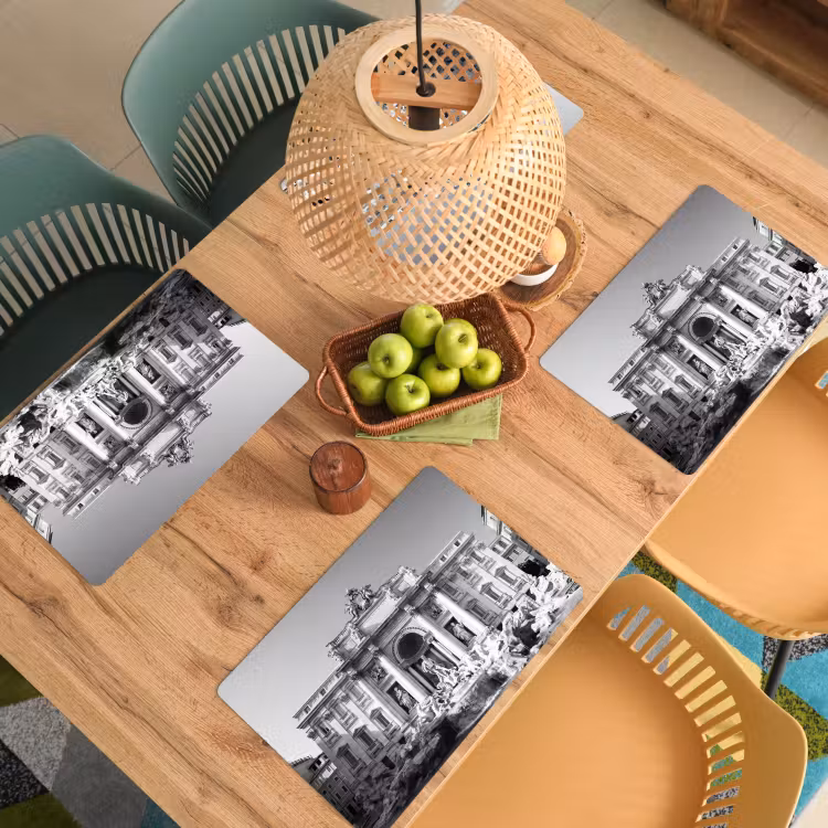 Fontein - Beelden - Architectuur - Zwart-wit Placemat vinyl groot -zzsfeer5_Kitchenyeah-website