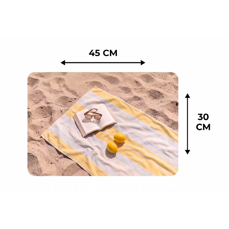 Boek - Zonnebril - Strand - Zomer - Geel Placemat vinyl groot -specs