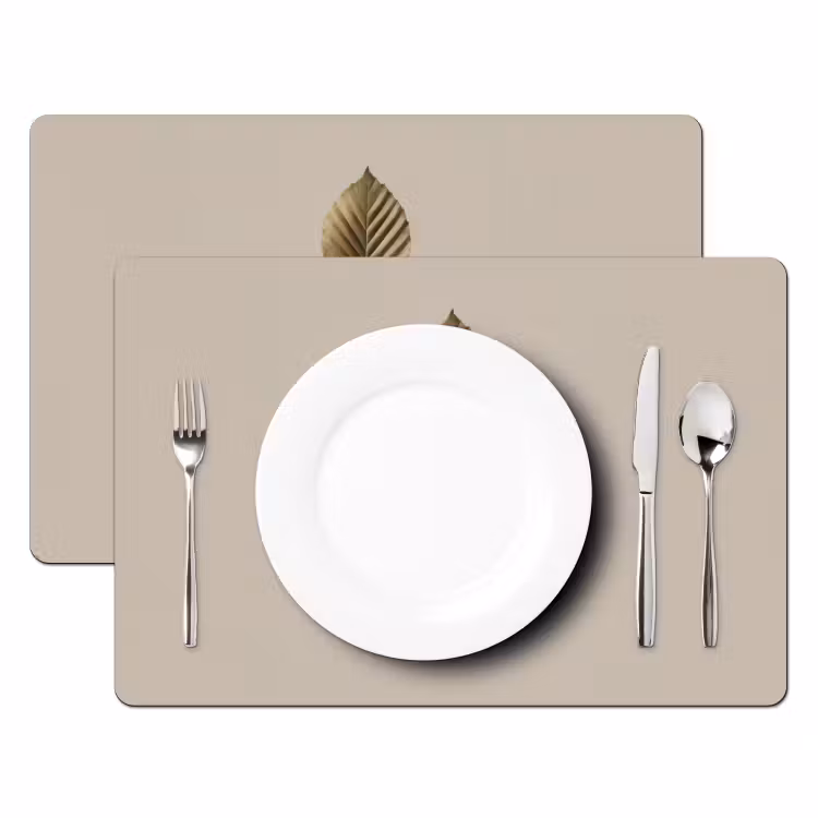 Beukenbladeren - Bruin - Groen - neutraal Placemat vinyl groot -zzsfeer2_Kitchenyeah-website