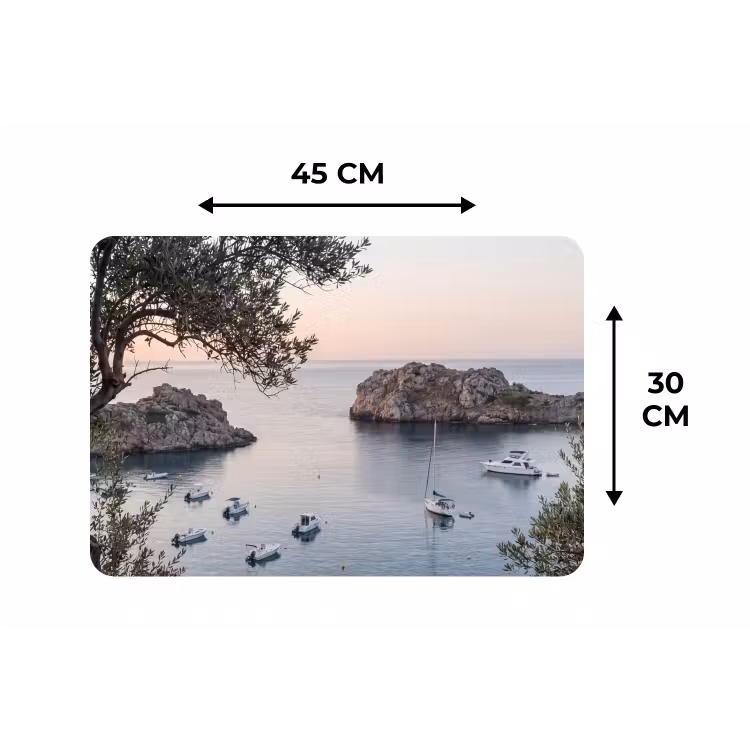 Tischset - 6 Stück - Bucht – Boote – Sonnenuntergang - Baai - boten - zonsondergang Placemat vinyl groot