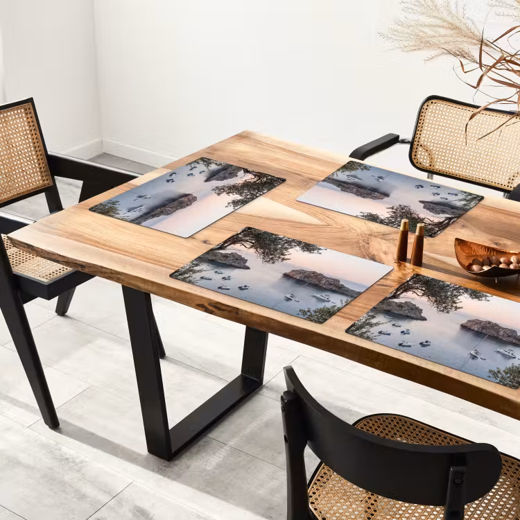 Tischset - 6 Stück - Bucht – Boote – Sonnenuntergang - Baai - boten - zonsondergang Placemat vinyl groot