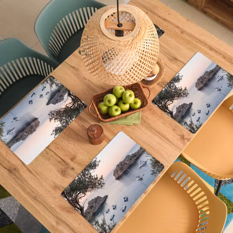 Tischset - 6 Stück - Bucht – Boote – Sonnenuntergang - Baai - boten - zonsondergang Placemat vinyl groot