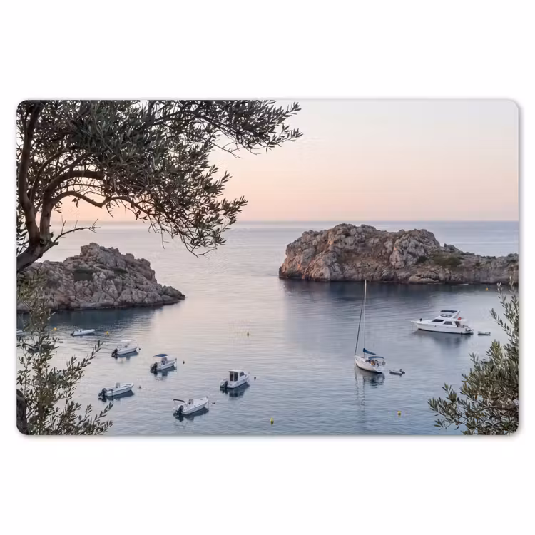 Tischset - 6 Stück - Bucht – Boote – Sonnenuntergang - Baai - boten - zonsondergang Placemat vinyl groot