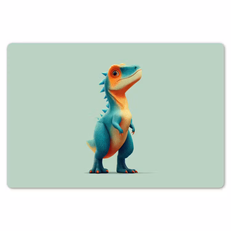 Cartoon - Dino - Oranje - Stekels Placemat vinyl groot -zzsfeer1_Kitchenyeah-website