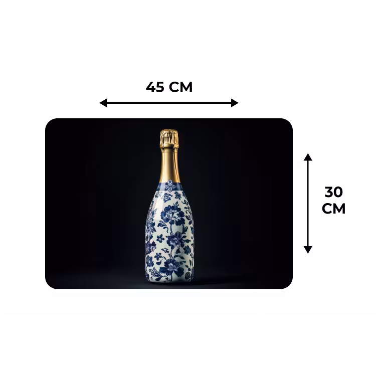 Champagne - Bloemen - Goud - Chique Placemat vinyl groot -specs
