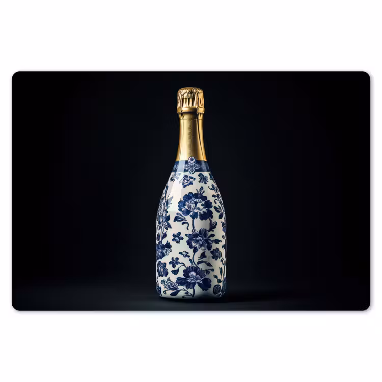 Champagne - Bloemen - Goud - Chique Placemat vinyl groot -zzsfeer1_Kitchenyeah-website