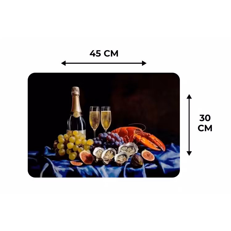 Champagne - Luxe - Oesters Placemat vinyl groot -specs