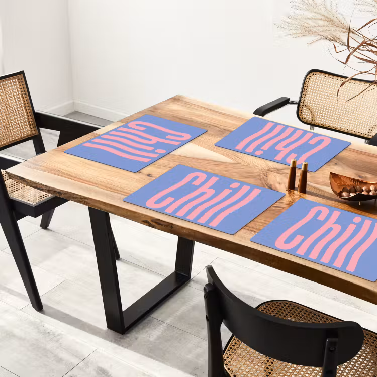 Chill - Roze - Blauw - Golvend Placemat vinyl groot -zzsfeer4_Kitchenyeah-website