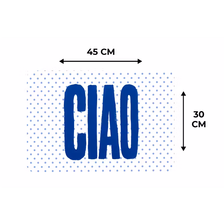 Ciao - Blauw - Stippen Placemat vinyl groot -specs