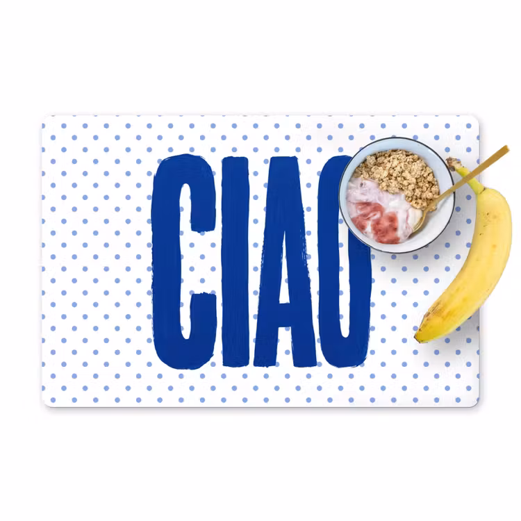 Ciao - Stippen - Roze - Wit Placemat vinyl groot -zzzproduct_Kitchenyeah-website