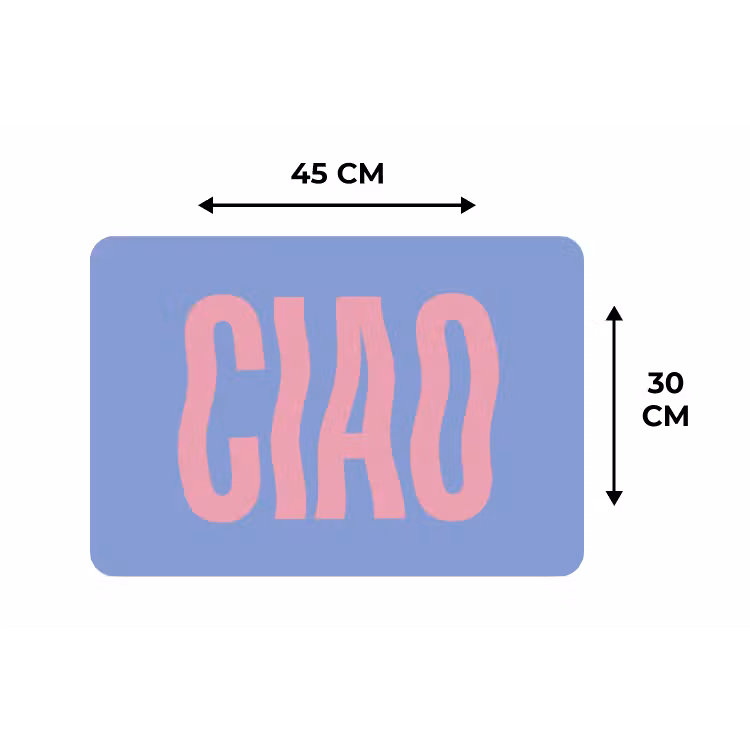 Ciao - Roze - Blauw - Golvend Placemat vinyl groot -specs