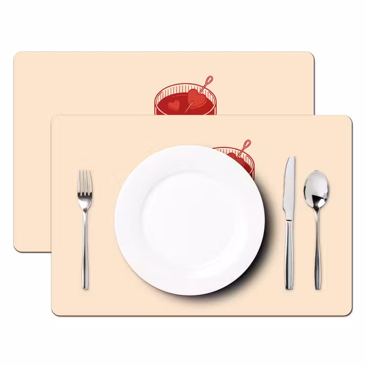 Cocktail - Hartjes - Liefde - Illustratie - Rood Placemat vinyl groot -zzsfeer2_Kitchenyeah-website