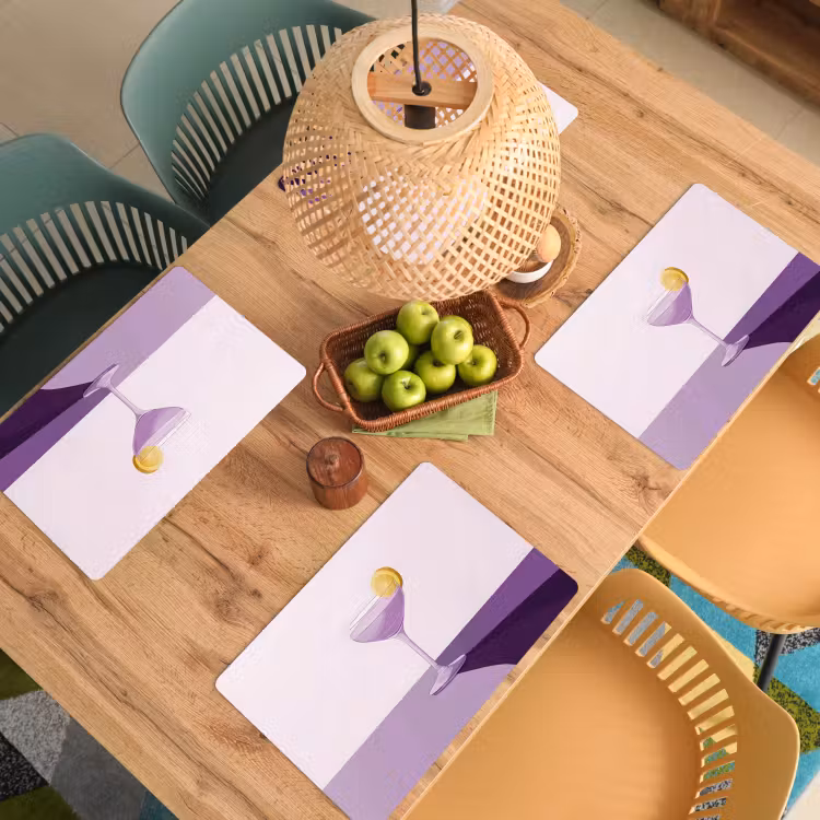 Cocktail - Paars - Minimalistisch - Citroen Placemat vinyl groot -zzsfeer5_Kitchenyeah-website