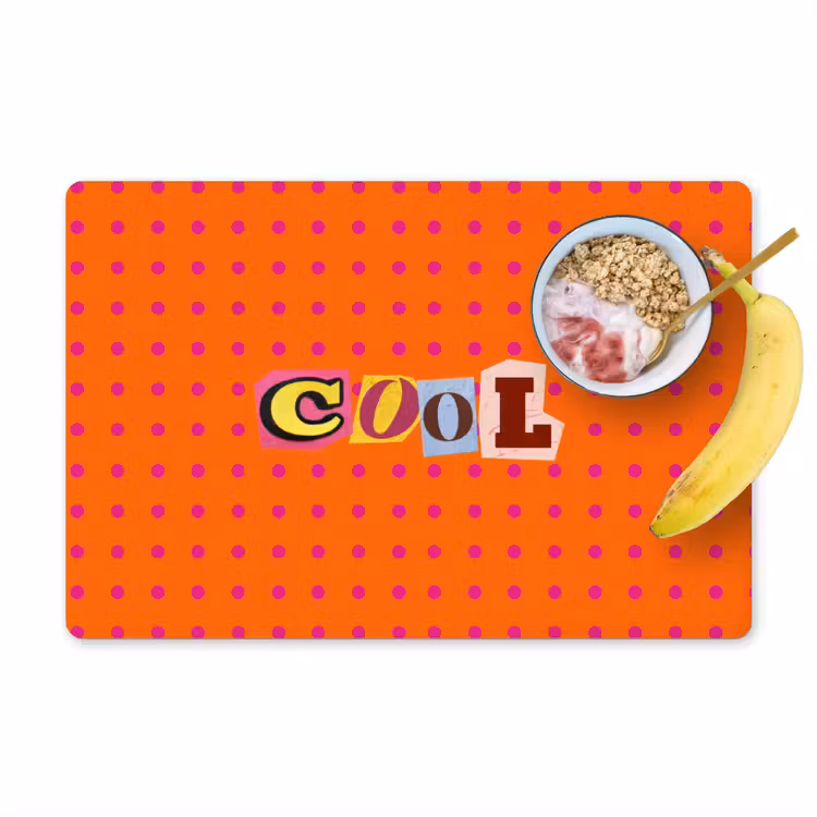 Cool - Stippen - Oranje Placemat vinyl groot -zzzproduct_Kitchenyeah-website
