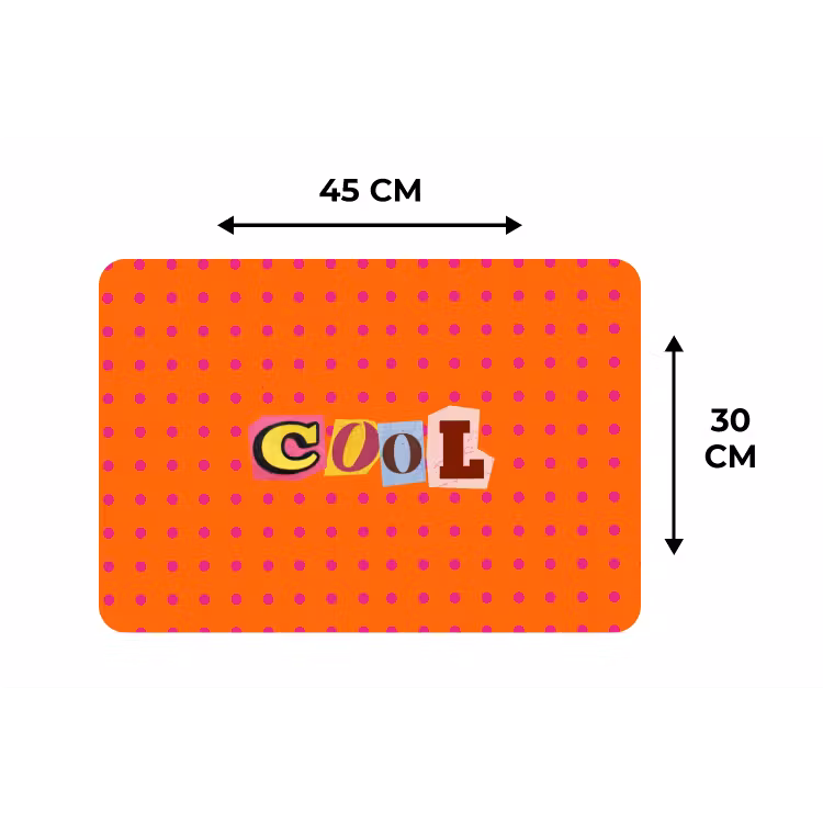 Cool - Stippen - Oranje Placemat vinyl groot -specs