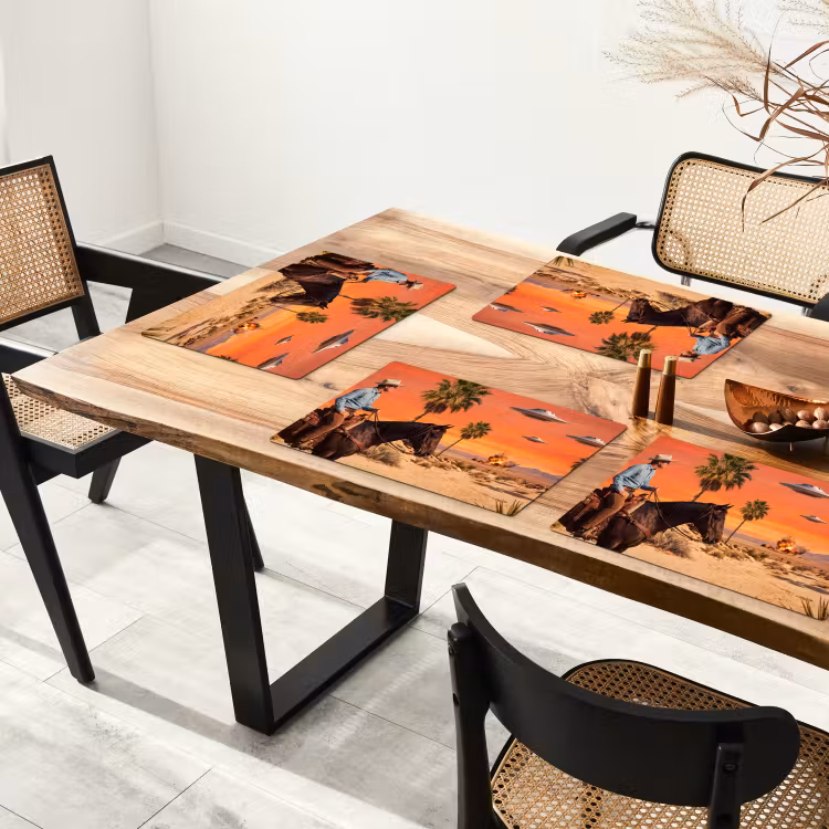 Tischset - 6 Stück - Cowboy – Pferd – Wüste - Cowboy - Paard - Woestijn Placemat vinyl groot